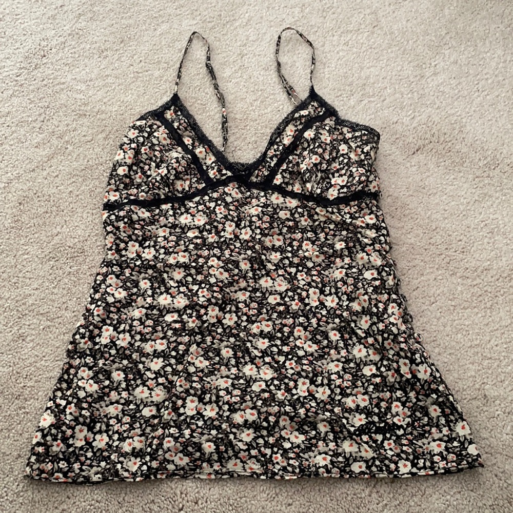 Allsaints floral lace tank top UK8 / US 2